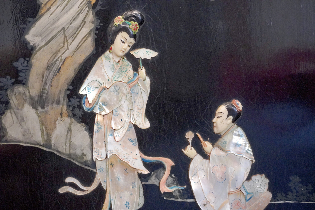 螺鈿名師陳志升以八仙為主題的作品。
