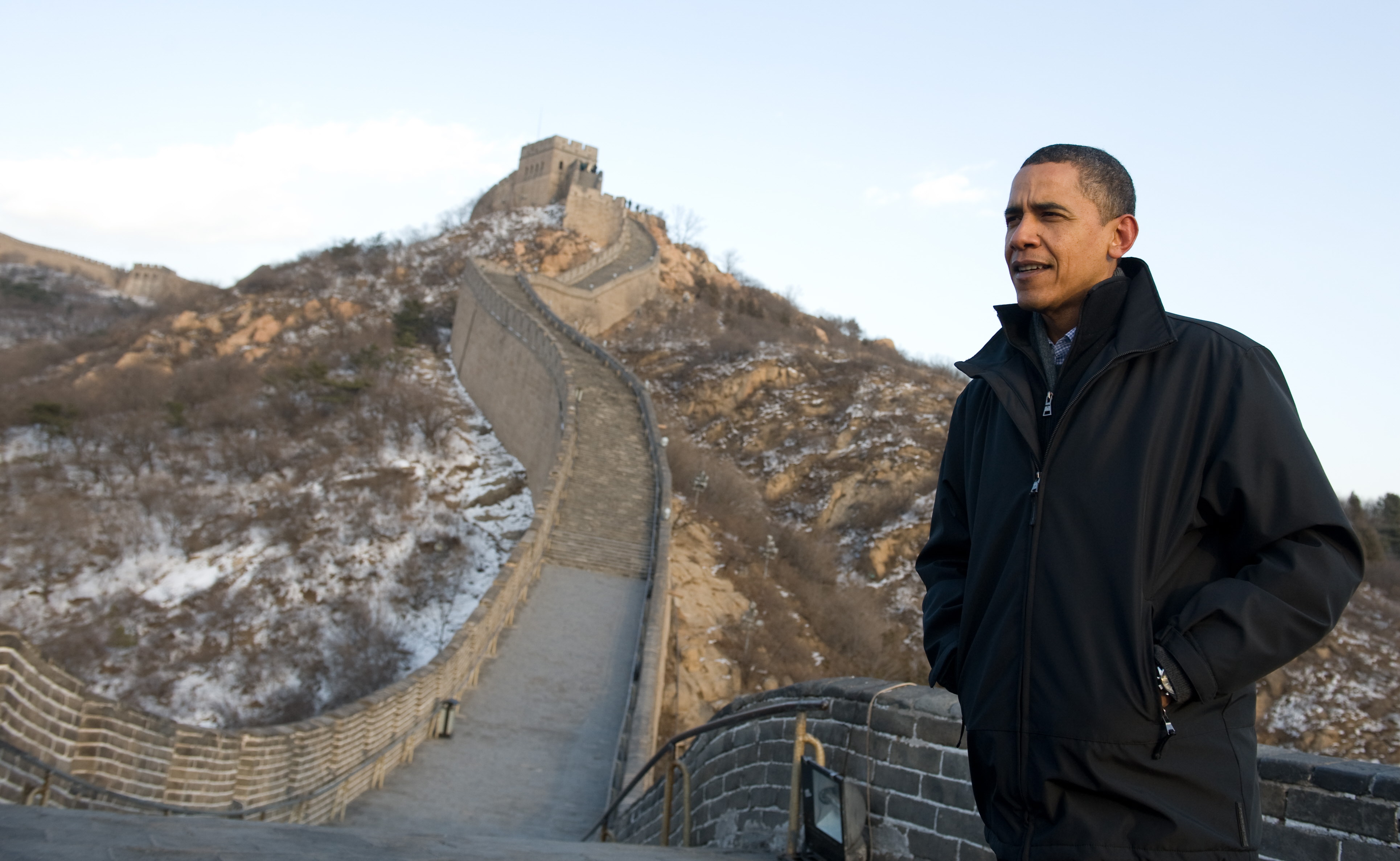 11月18日美國總統歐巴馬於訪問中國期間登上長城。